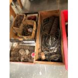 A QUANTITY OF VINTAGE MOTORCYCLE SPARE PARTS ETC.