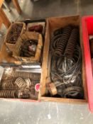 A QUANTITY OF VINTAGE MOTORCYCLE SPARE PARTS ETC.