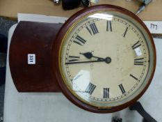 A VICTORIAN FUSEE DROP DIAL WALL CLOCK, BY JW BENSON LONDON.