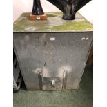 A VINTAGE GALVANIZED COAL BUNKER OR GRAIN BIN.