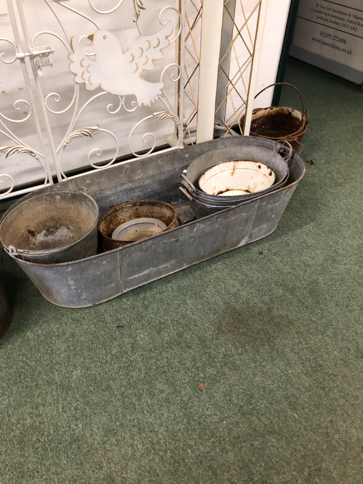 VARIOUS GALVANIZED BATHS, BUCKETS ETC.