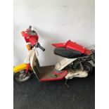 A YAMAHA PASSOLA MOTOR SCOOTER. REG ENV 862X. NO DOCUMENTS. LAST TAX DISC 1987.