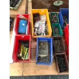 A LARGE QUANTITY OF NUTS, BOLTS, FIXINGS ETC.
