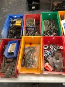 A LARGE QUANTITY OF NUTS, BOLTS AND FIXINGS.