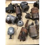 A LARGE COLLECTION OF VINTAGE AND VETRAN MAGNETOS ETC.