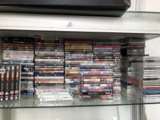 A COLLECTION OF DVD'S, CD'S AND VIDEO GAMES, SOME AS NEW