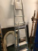 TWO ALLOY STEP LADDERS.