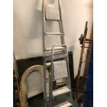 TWO ALLOY STEP LADDERS.