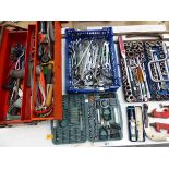 VARIOUS SPANNERS, SOCKET SETS, ETC.