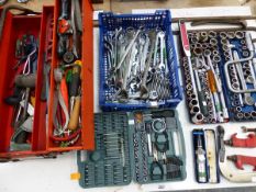 VARIOUS SPANNERS, SOCKET SETS, ETC.