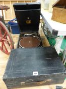 TWO HMV PORTABLE GRAMOPHONES.