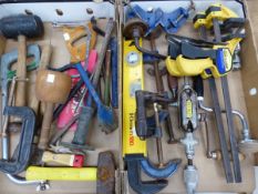 TWO BOXES OF VARIOUS WORKSHOP TOOLS.