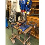 A CHARNWOOD PILLAR DRILL ON BENCH.