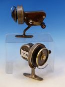 A YOUNGS AMBIDEX No. 1 CASTING REEL TOGETHER WITH A HELICAL CASTING REEL