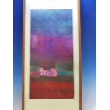 ARTHUR YAP (1943-2006), AN ABSTRACT, GOUACHE, LABELLED VERSO. 50.5 x 24.5cms.