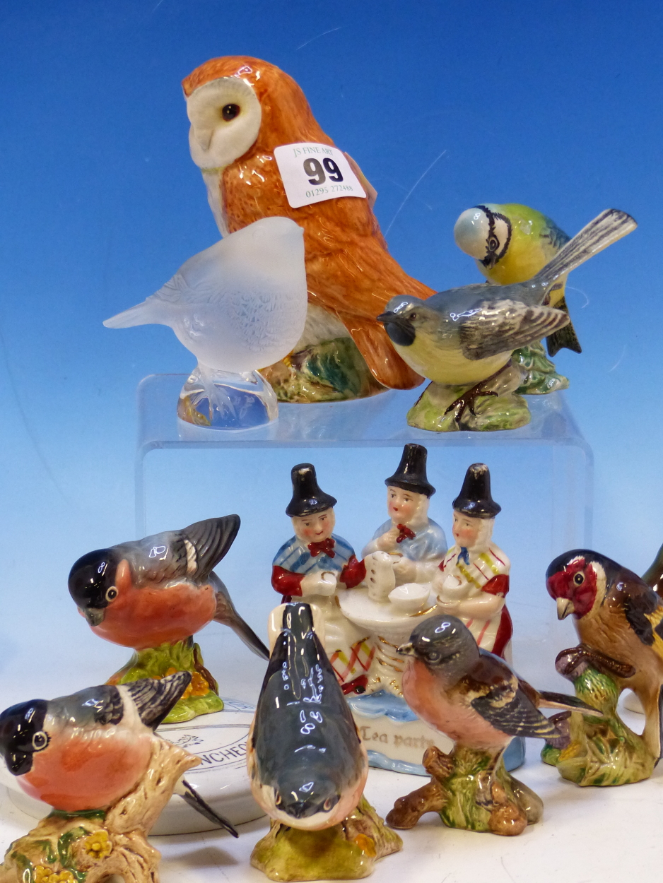 EIGHT BESWICK BIRD FIGURES, TWO OTHERS, A POT LID, WILTON CREEL AND A WELSH TEA PARTY GROUP - Image 2 of 13