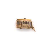 A CABLE CAR TRAM CHARM WITH A STANHOPE VIEWER OF THE GOLDEN GATE BRIDGE,UNMARKED AND ASSESSED AS