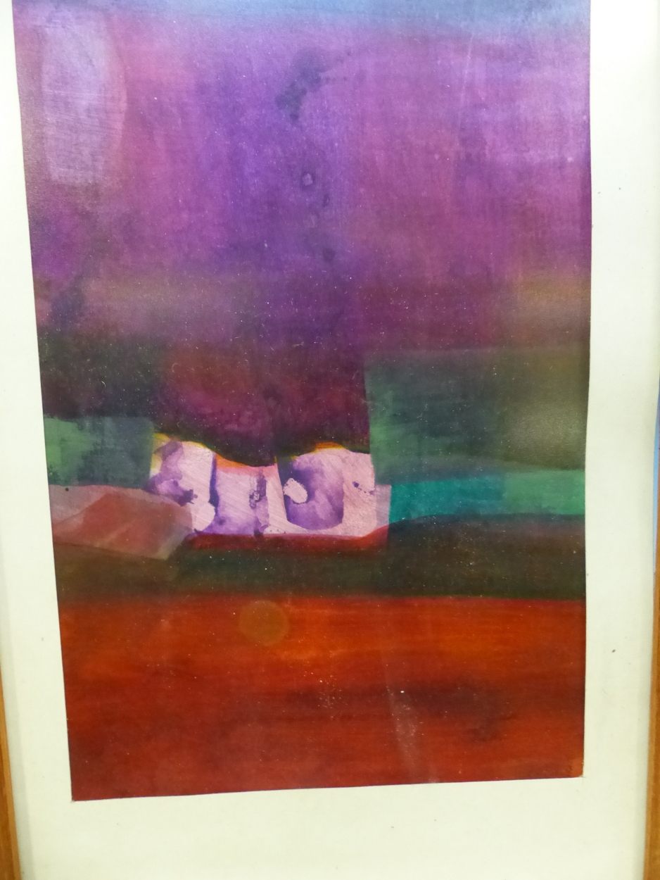 ARTHUR YAP (1943-2006), AN ABSTRACT, GOUACHE, LABELLED VERSO. 50.5 x 24.5cms. - Bild 5 aus 9