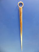 A HALLMARKED SILVER MEAT SKEWER BY ATKIN BROTHERS,DATED 1928, SHEFFIELD. LENGTH 25.5cms, WEIGHT 42.