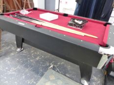 AN AMERICAN STYLE POOL TABLE, W 182 X D 103 X H 79cms.
