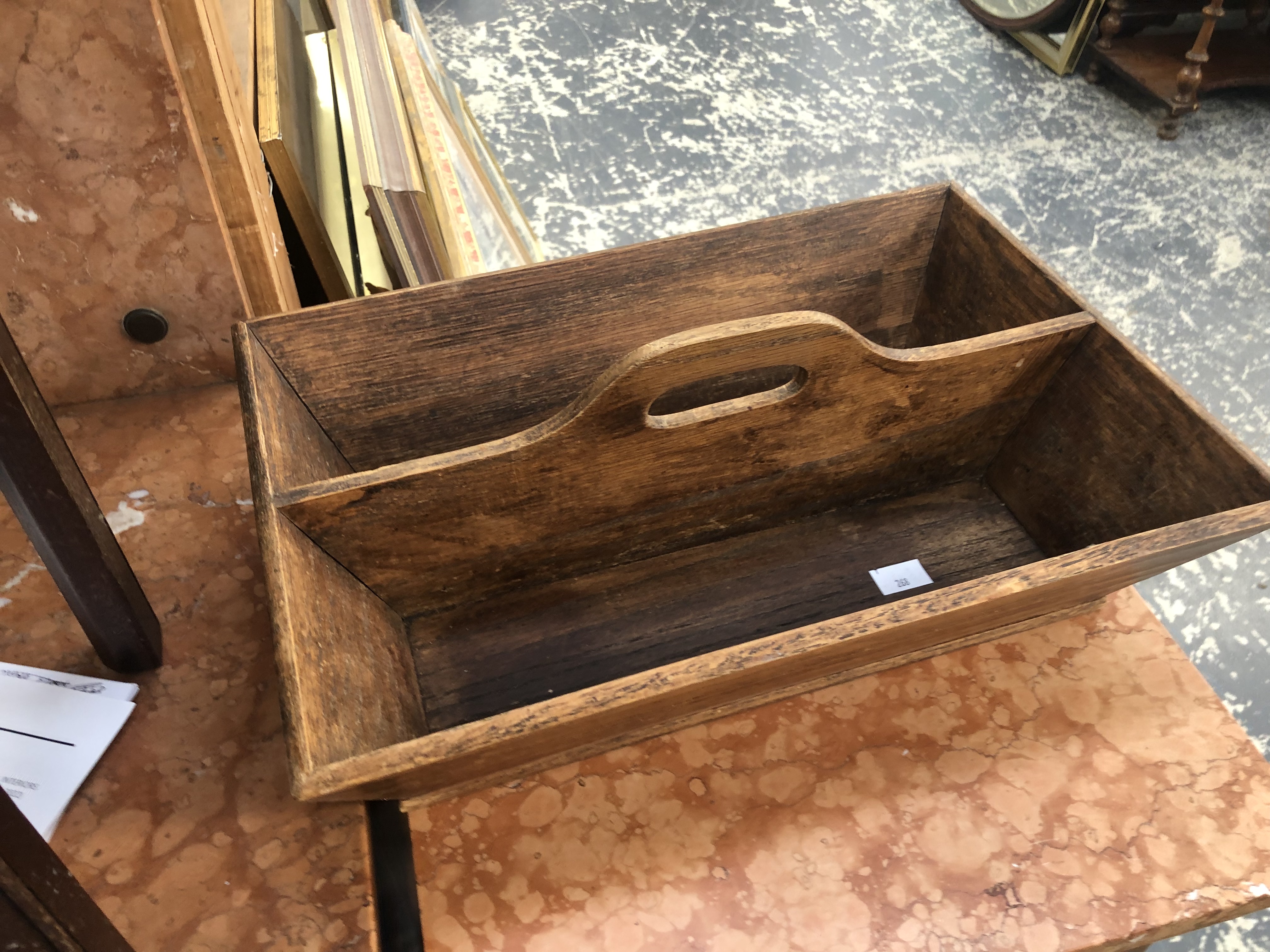 TWO CUTLERY TRAYS AND A SMALL PINE WALL CABINET. - Image 2 of 10