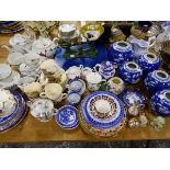 CHINESE BLUE AND WHITE GINGER JARS, A JAPANESE EGGSHELL TEA SERVICE, A CROWN DERBY AND OTHER