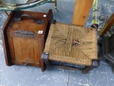 A COAL BOX AND A STOOL.