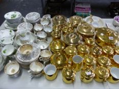 ROYAL WORCESTER GILT OVEN TO TABLE WARES, A BRIDGWOOD AND ANOTHER PART TEA SET