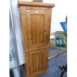 A PINE TWO DOOR CABINET.