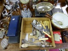 VARIOUS PLATED WARES AND CUTLERY.