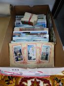 A COLLECTION OF VINTAGE AND LATER POSTCARDS AND A SMALL QUANTITY OF COLLECTORS CARDS.