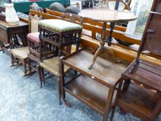 A QUANTITY OF VICTORIAN AND LATER OCCASIONAL FURNITURE AND CHAIRS.