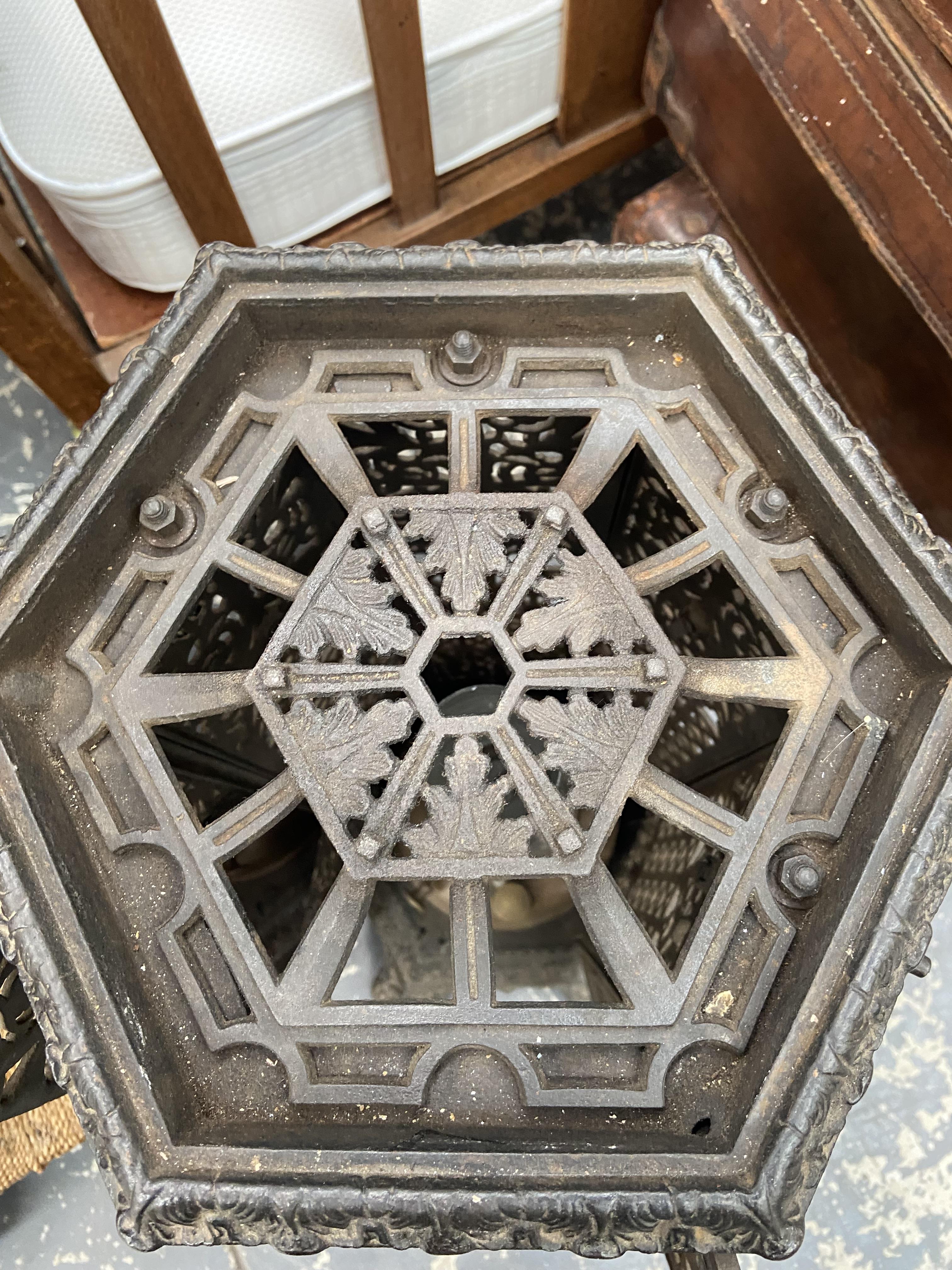 A CAST IRON CONSERVATORY HEATER. H 70 x w 30 cms. - Image 6 of 7