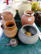 VARIOUS POTTERY JUGS AND VASES.