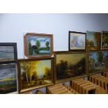 A QUANTITY OF VARIOUS DECORATIVE PAINTINGS AND OTHER PICTURES.