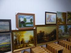 A QUANTITY OF VARIOUS DECORATIVE PAINTINGS AND OTHER PICTURES.