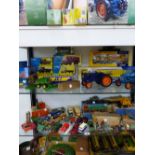 A LARGE COLLECTION OF VINTAGE AND OTHER DIE CAST AND TIN PLATE TOYS, CORGI ETC.