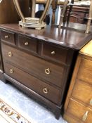 A CO-OPERATIVE SOCIETY ART DECO OAK DRESSING CHEST WITH CIRCULAR MIRROR BACK TOGETHER WITH A