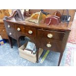 A GEORGE III MAHOGANY SIDE BOARD.