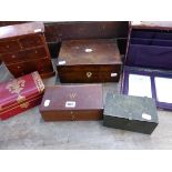 VARIOUS VICTORIAN AND EDWARDIAN WRITING AND JEWELLERY BOXES ETC.