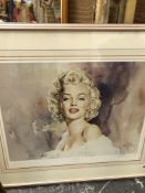 AFTER GORDON KING A PENCIL SIGNED LIMITED EDITION COLOUR PORTRAIT PRINT OF MARILYN MONROE 50 x