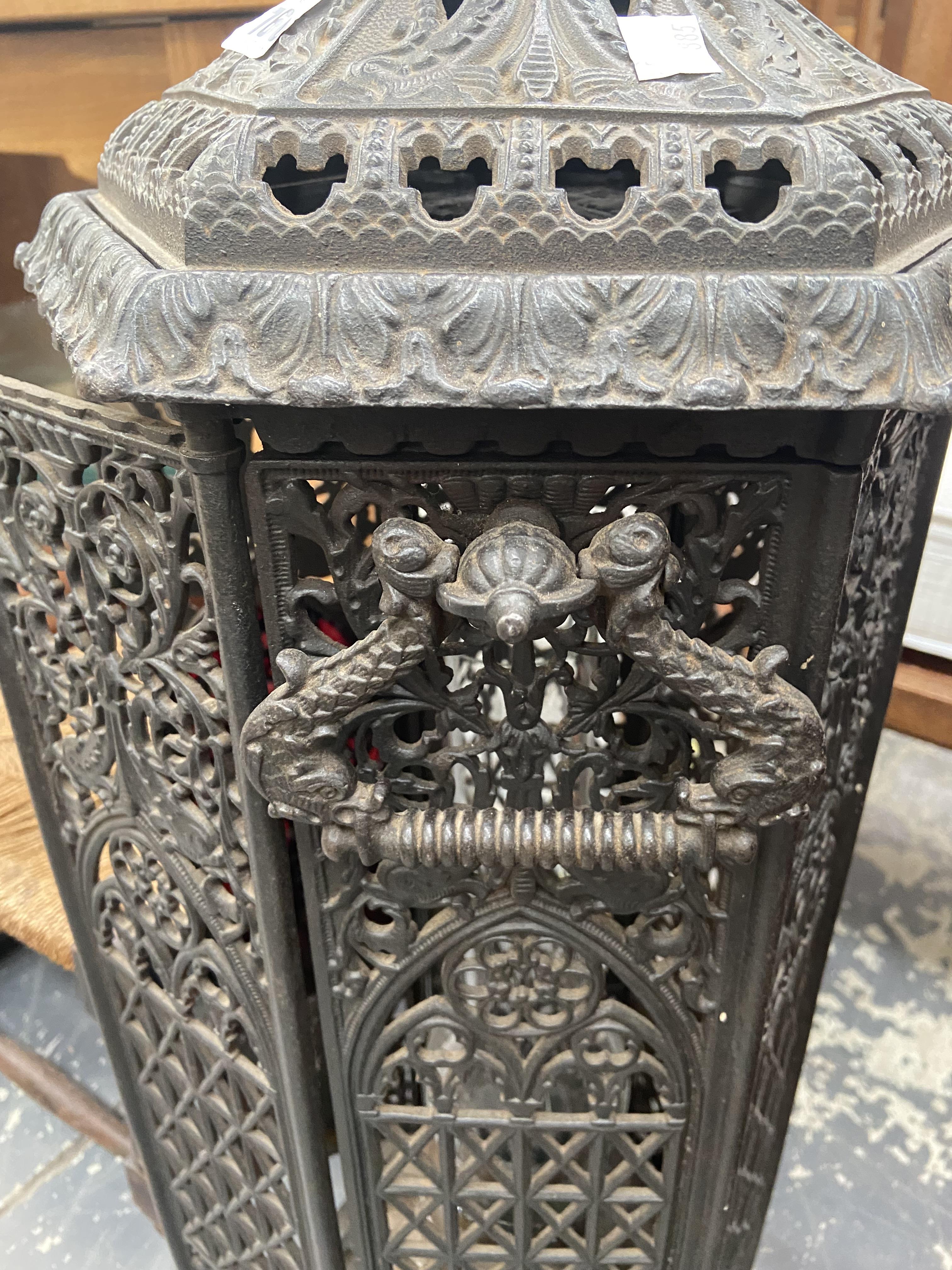 A CAST IRON CONSERVATORY HEATER. H 70 x w 30 cms. - Image 2 of 7