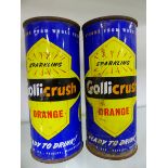 TWO RARE GOLLICRUSH ORANGE DRINK CANS.