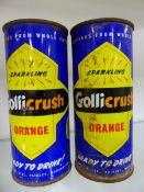 TWO RARE GOLLICRUSH ORANGE DRINK CANS.