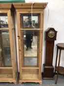 A PINE FRAMED GLAZED DISPLAY CABINET.