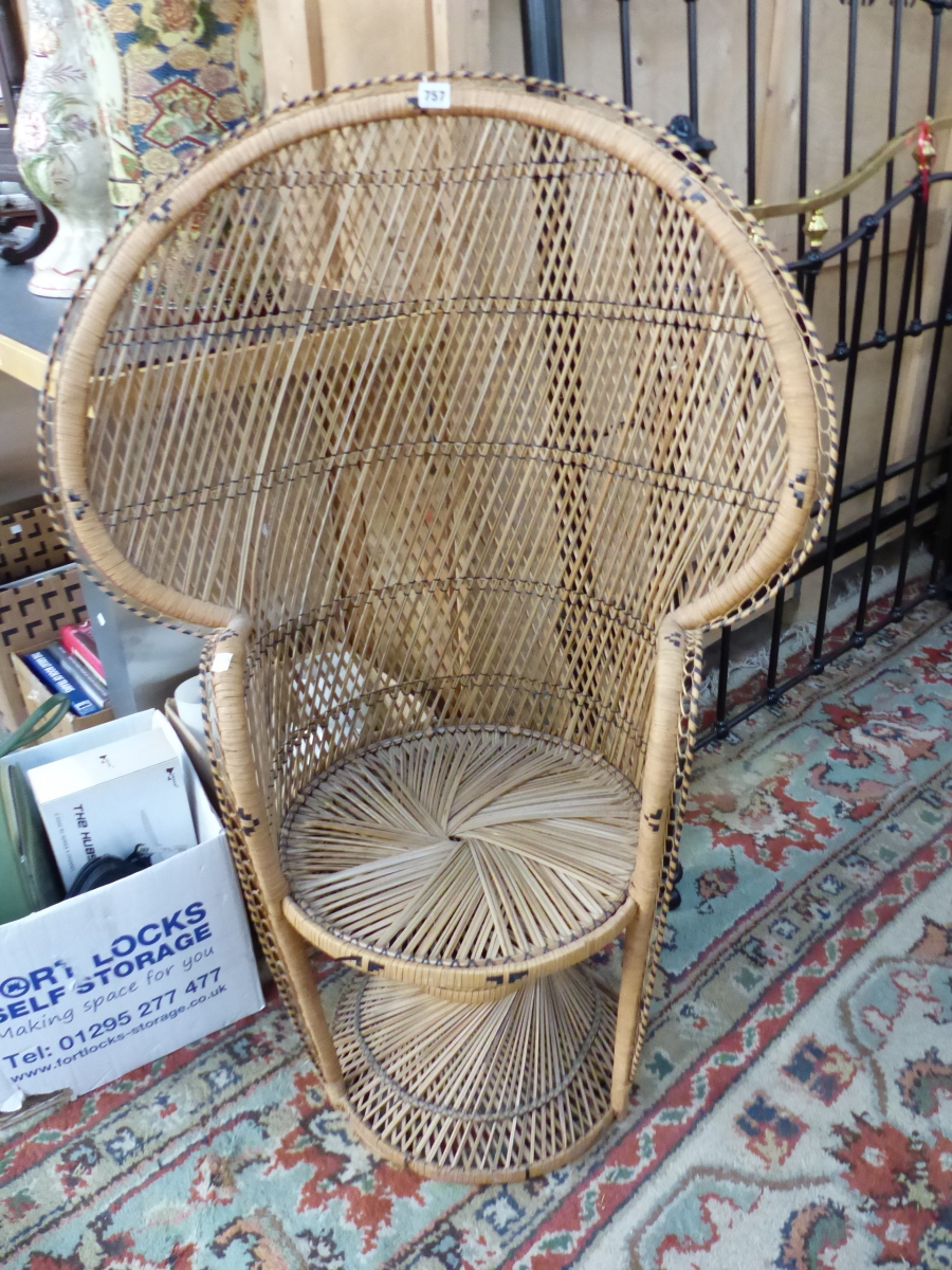 A RETRO FAN BACK CHAIR.