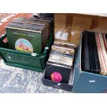 A COLLECTION OF VINTAGE LP RECORDS AND SINGLES ETC.