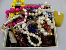 VARIOUS ITEMS OF COSTUME JEWELLERY, BEADS, NECKLACES ETC.