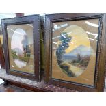 A PAIR OF OAK FRAMED WATER COLOURS.