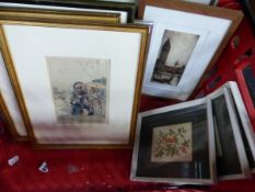 VARIOUS ANTIQUE AND LATER PRINTS AND ETCHINGS.